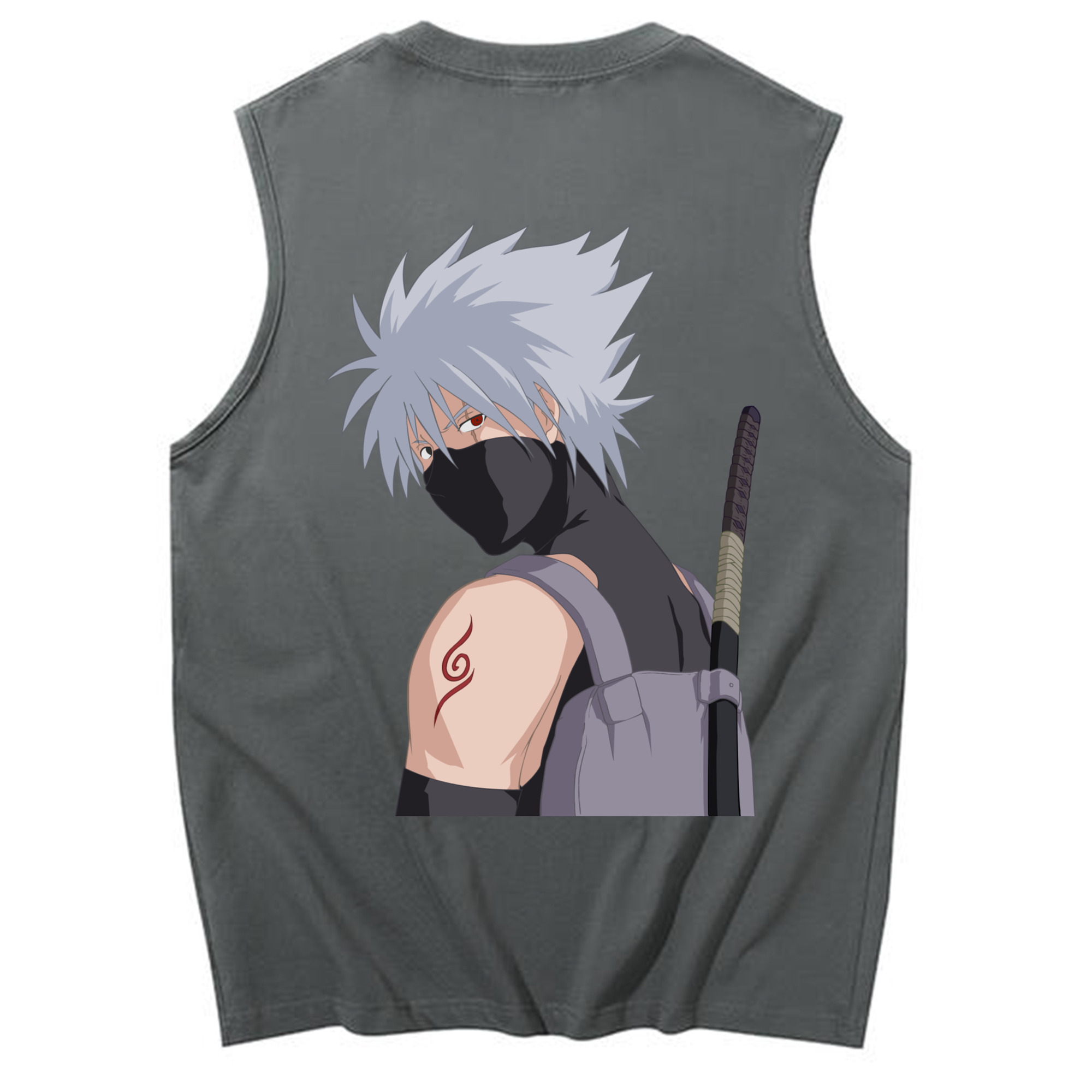 （画像用） NARUTO -ナルト- はたけ カカシ Hatake Kakashi コットン100％タンクトップ（背面プリント）